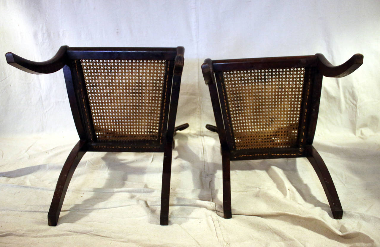 Chaises de style Regency du XIXe siècle en acajou avec marqueterie Boulle en vente 2