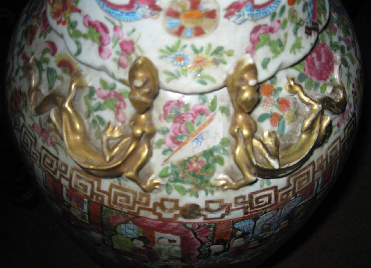 19th Century Chinese Export Temple Vases in Monumental Size 5