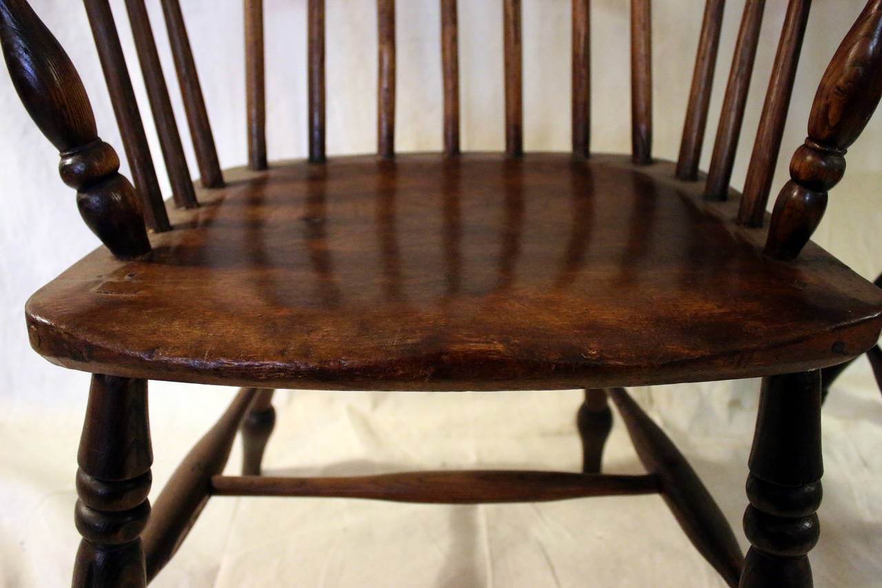 18th Century Set of Eight High Back Windsor Dining Chairs with Arms 1