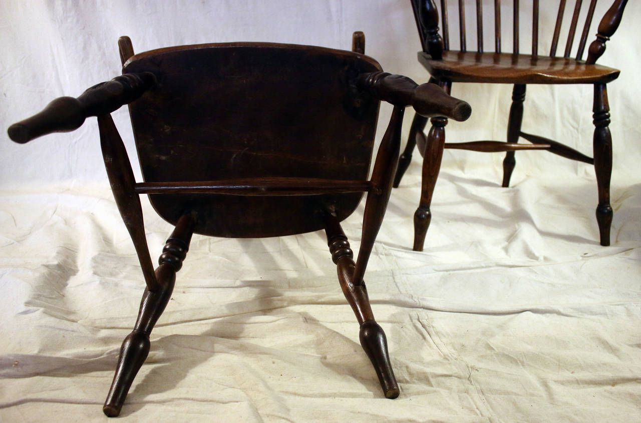 18th Century Set of Eight High Back Windsor Dining Chairs with Arms 2