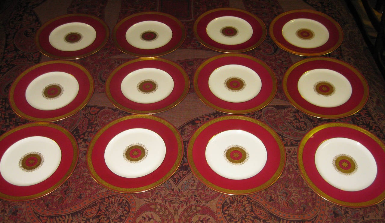 Porcelain 19th Century Tiffany and Co. Set of Twelve Minton English Plates Set