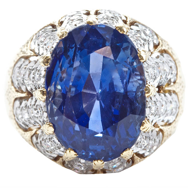 Magnificent Buccellati Natural Sapphire Diamond Gold Ring