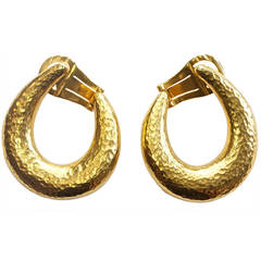 Zolotas Hammered Gold Earrings
