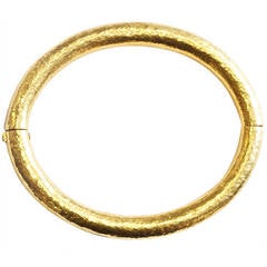 Zolotas Hammered Gold Bangle Bracelet