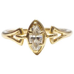 Retro Cartier Paris Diamond Gold Engagement Ring