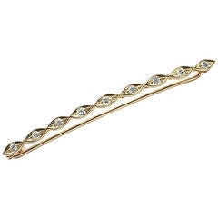 Cartier Paris Diamond Gold Barrette