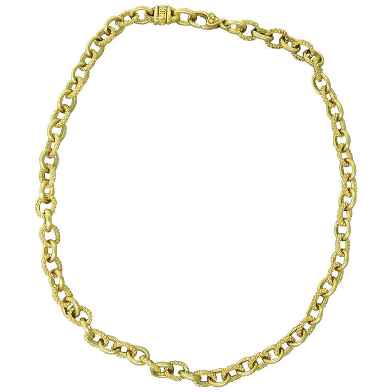 Judith Ripka Diamond Gold Chain Link Necklace