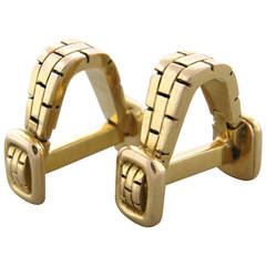 Mid Century French Gold Stirrup Cufflinks
