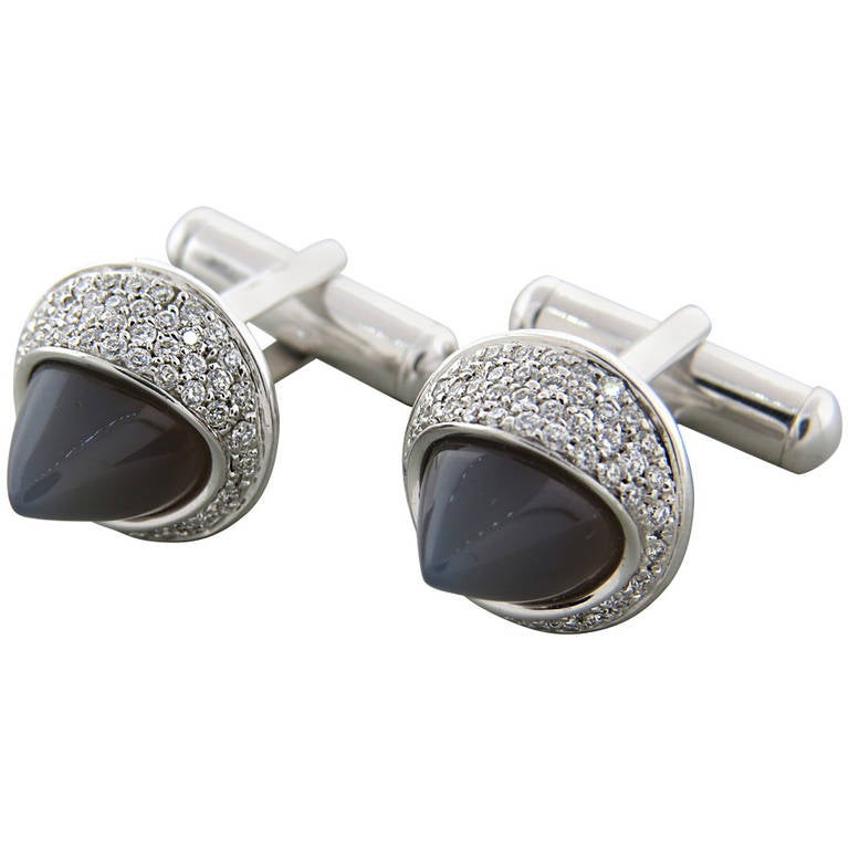 Ambrosi Moonstone Diamond Cufflinks For Sale