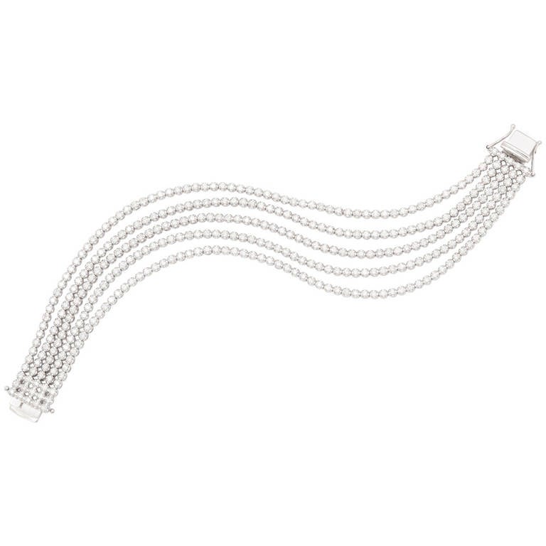 Five-Row Flexible Diamond Bracelet