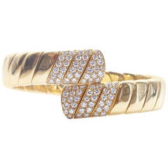 Cartier Paris Diamond Gold Cuff Bracelet
