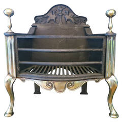 Antique Brass and cast iron fire basket by Thomas Elsley