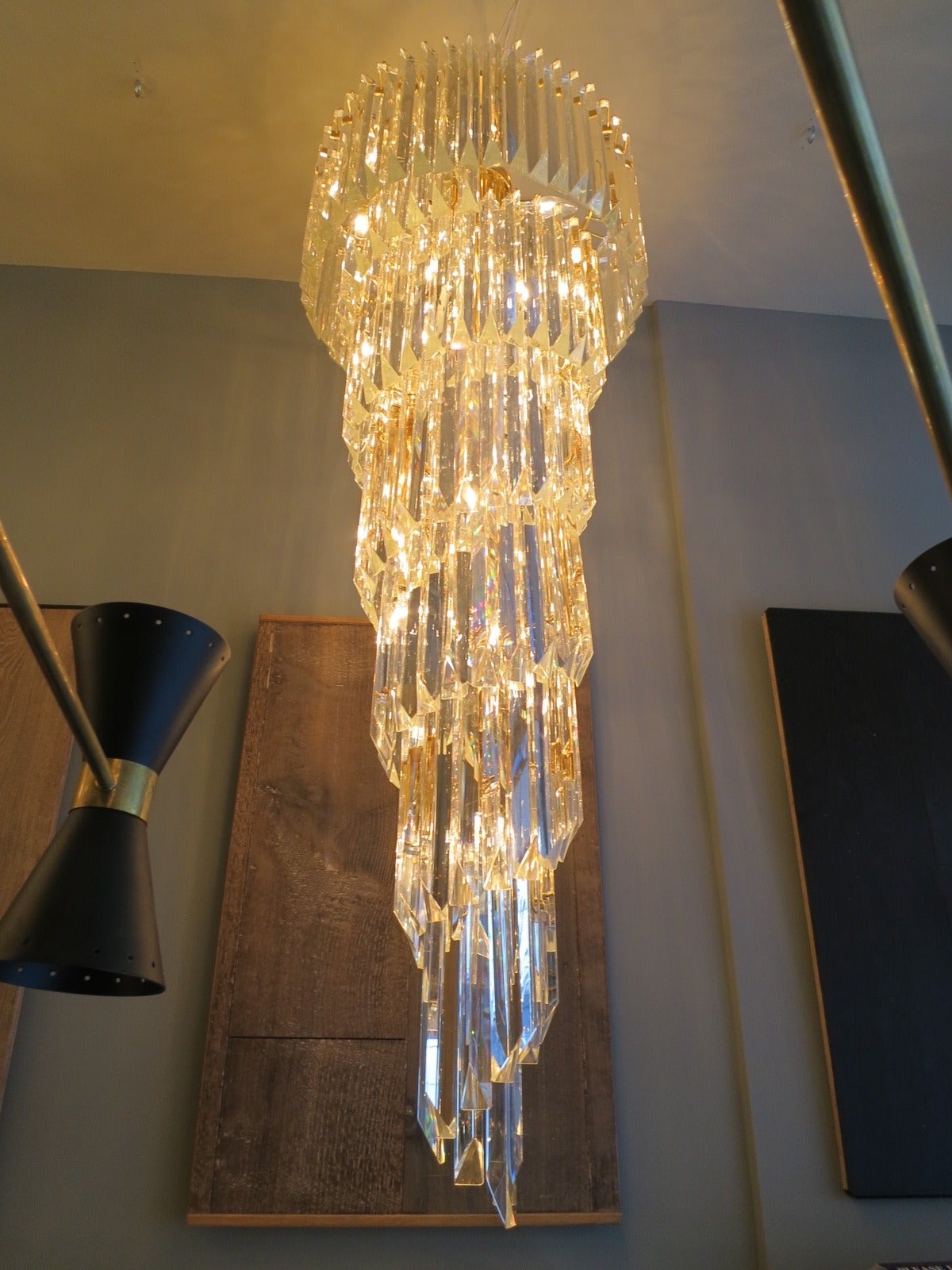 Large Murano Spiral Cascade Chandelier at 1stDibs | cascading