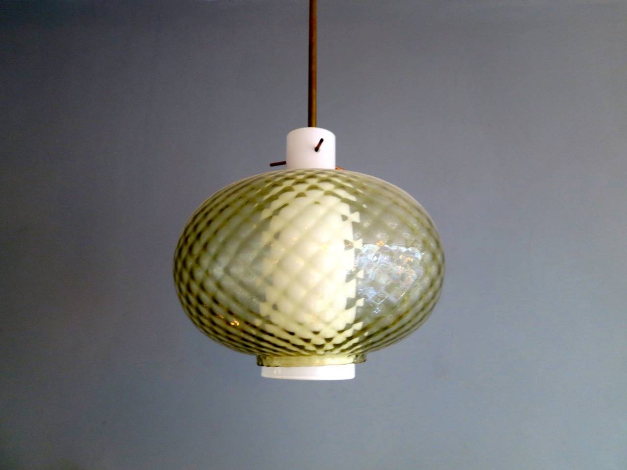 Pair of Murano Glass Pendant Lights at 1stdibs