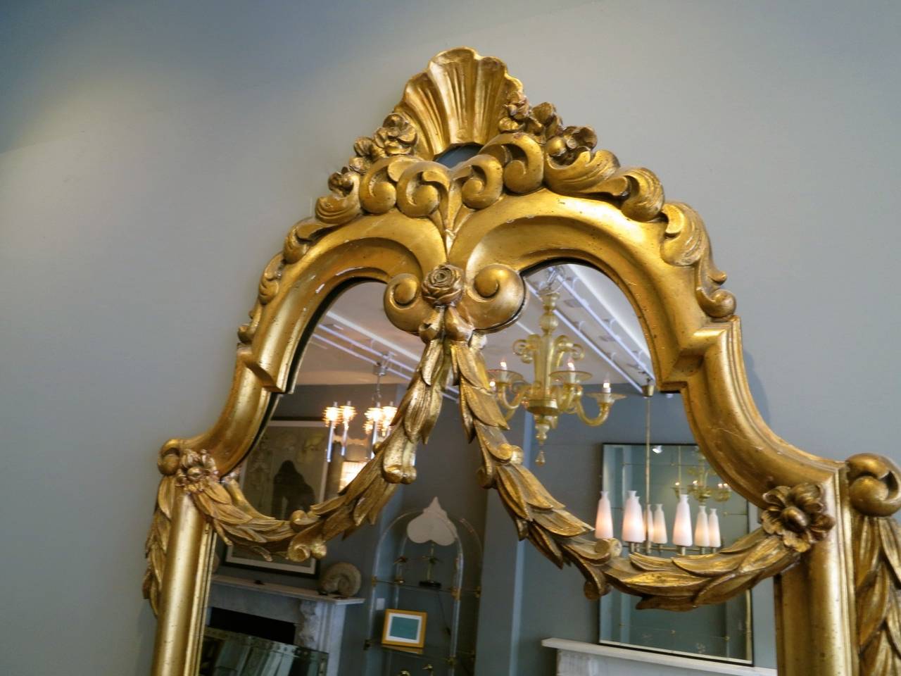 antique gold floor length mirror