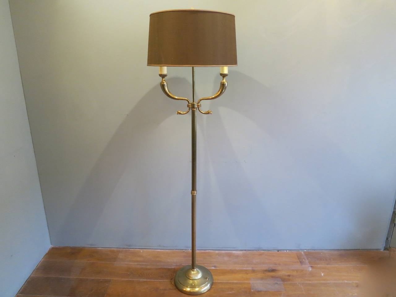 Large 1950s, Italian Brass Floor Lamp In Excellent Condition In London, GB