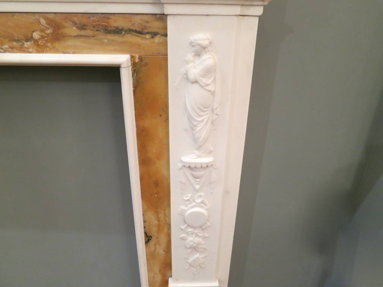 Antique 19th Century Neoclassical Marble Fireplace Mantel In Excellent Condition In London, GB