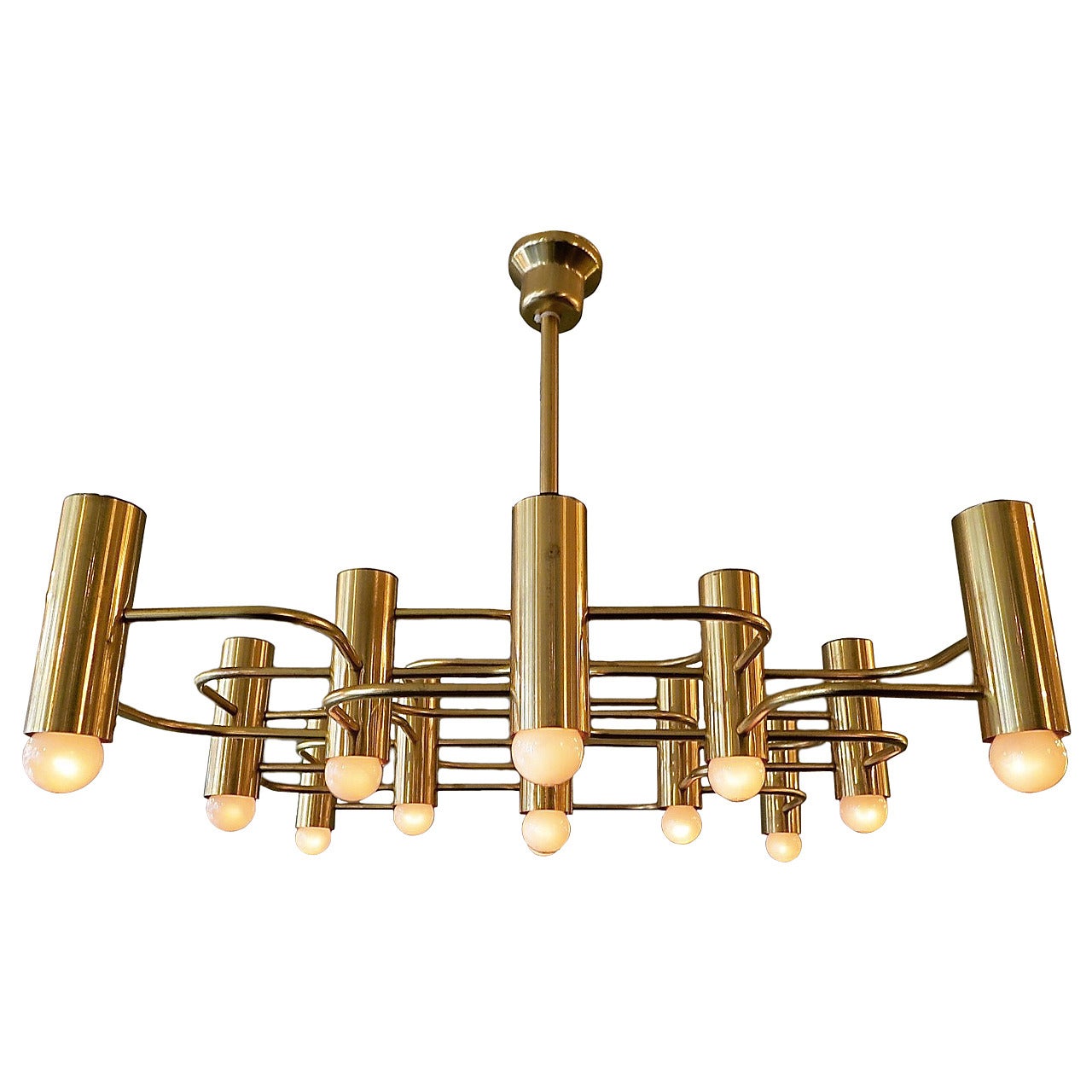 Large Gold Italian Sciolari Chandelier