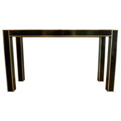 Italian Black and Gold Lacquered Console Table