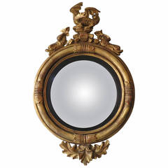 Regency Gold Gilt Convex Mirror