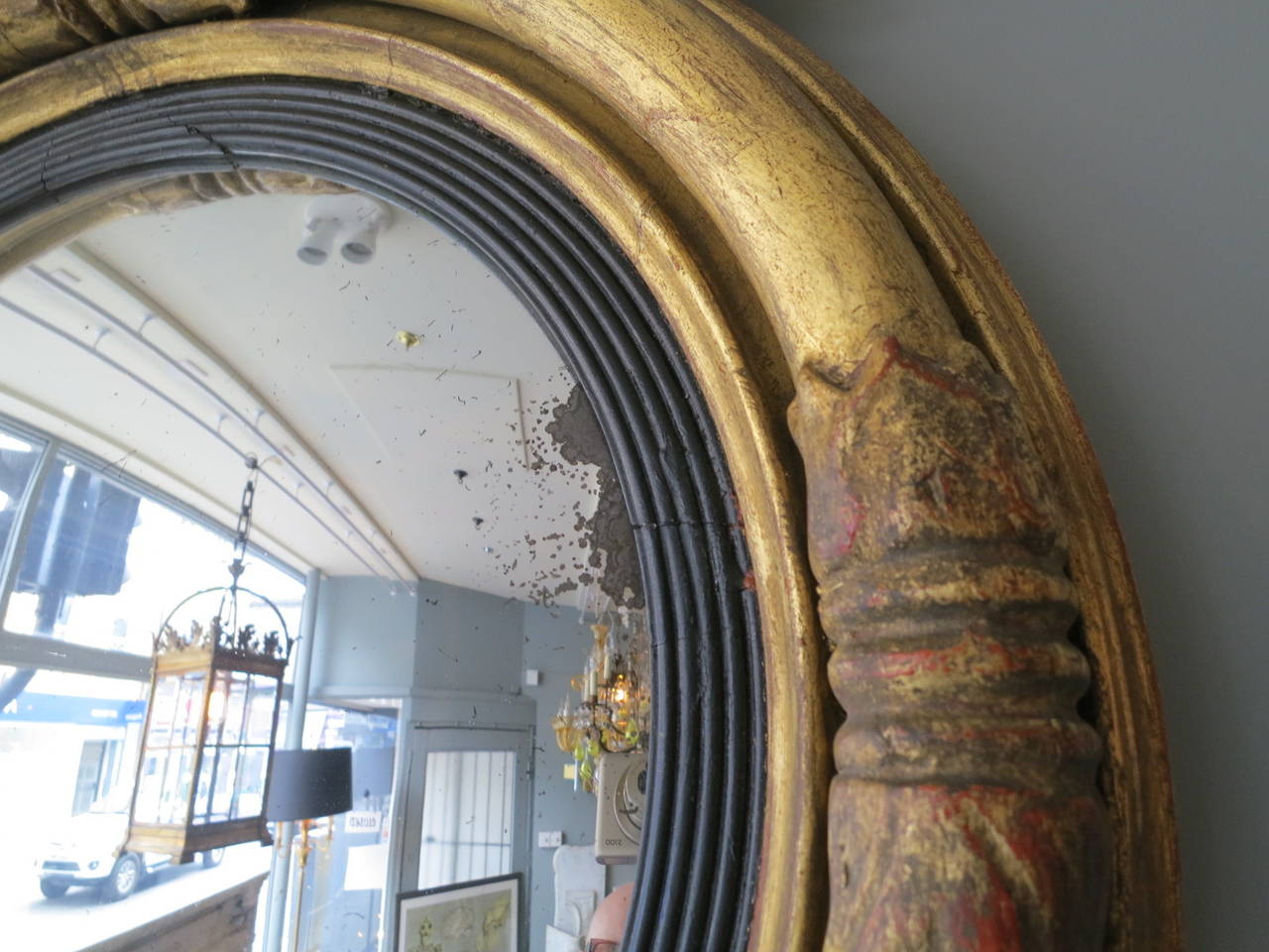 Regency Gold Gilt Convex Mirror In Good Condition In London, GB