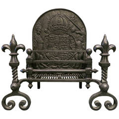 Large Gothic Cast Iron Fire Grate