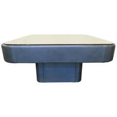 Leather and Mirror-Top De Sede Coffee Table