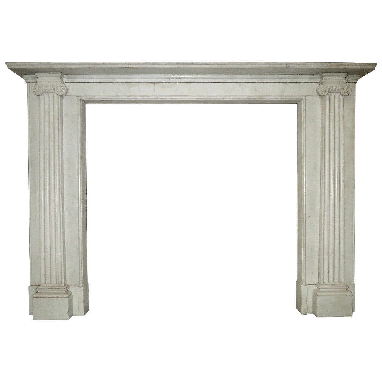 Regency Style White Marble Fireplace Mantel For Sale at 1stdibs