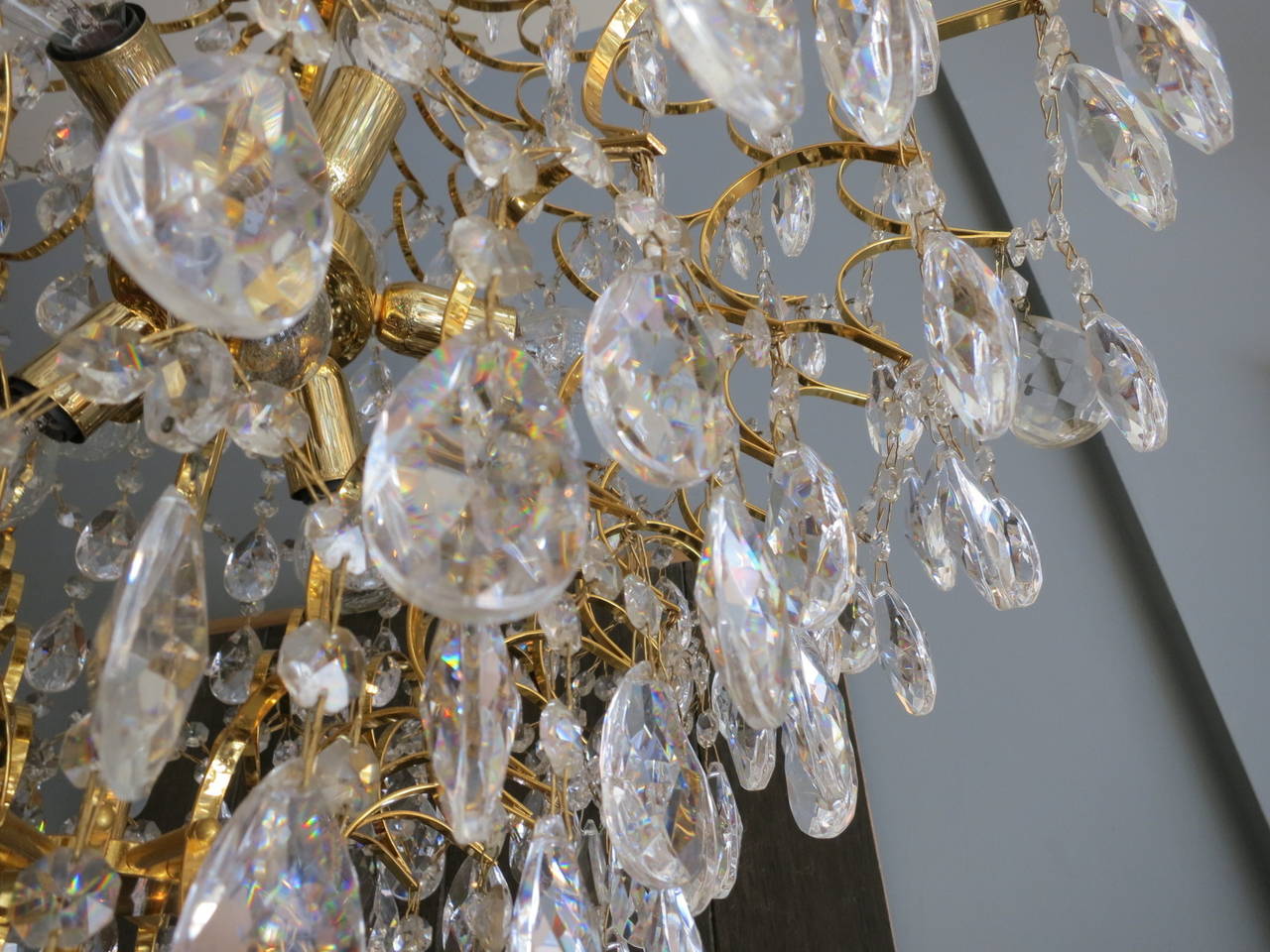 Lacquered Italian Crystal Chandelier