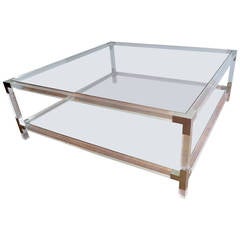Large Square Lucite Coffee Table