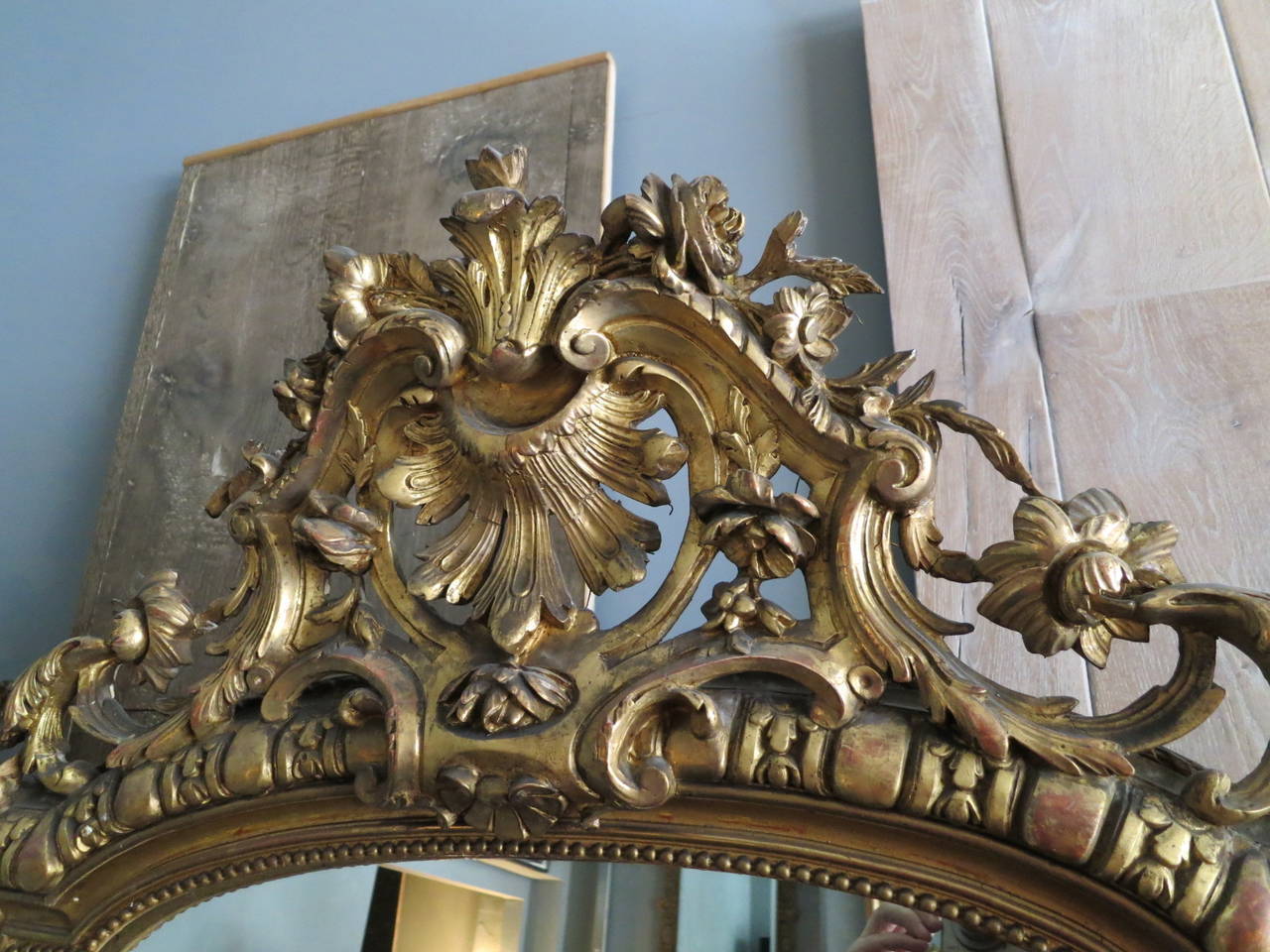 Large Antique French Gold Gilt Mirror at 1stDibs | french gold mirror ...