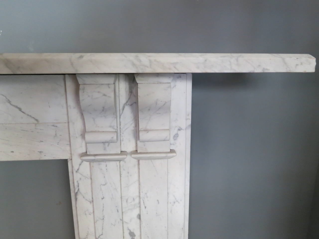 English Antique William IV Marble Fireplace Mantel For Sale