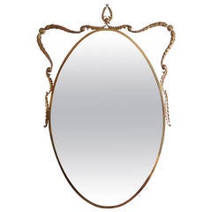 Italian Brass Framed Mirror