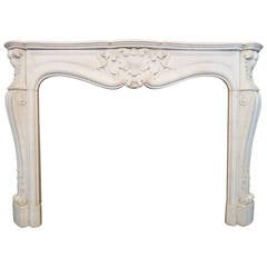 Antique French Louis XV Marble Fireplace Mantel