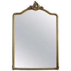 Large Antique French Gold Gilt Overmantel Mirror