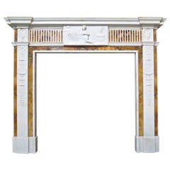 18th Century Statuary and Convent Sienna Marble Fireplace Mantel