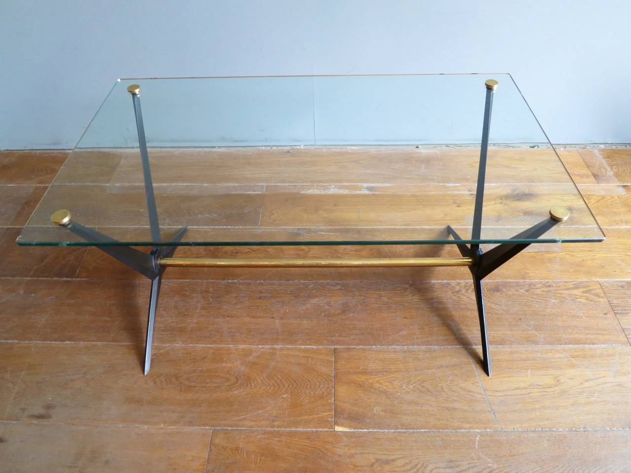 Italian Brass and Glass Coffee Table by Angelo Ostuni  In Excellent Condition In London, GB