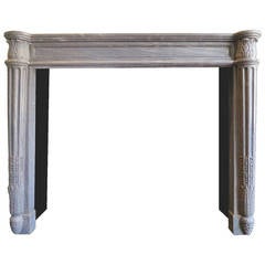 Late 18th Century French Louis XVI Blue Turquin  Marble Fireplace Mantel
