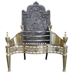 Antique Brass, Cast Iron and Steel Fire Grate 7