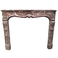 Antique French Louis XV Style Marble Fireplace