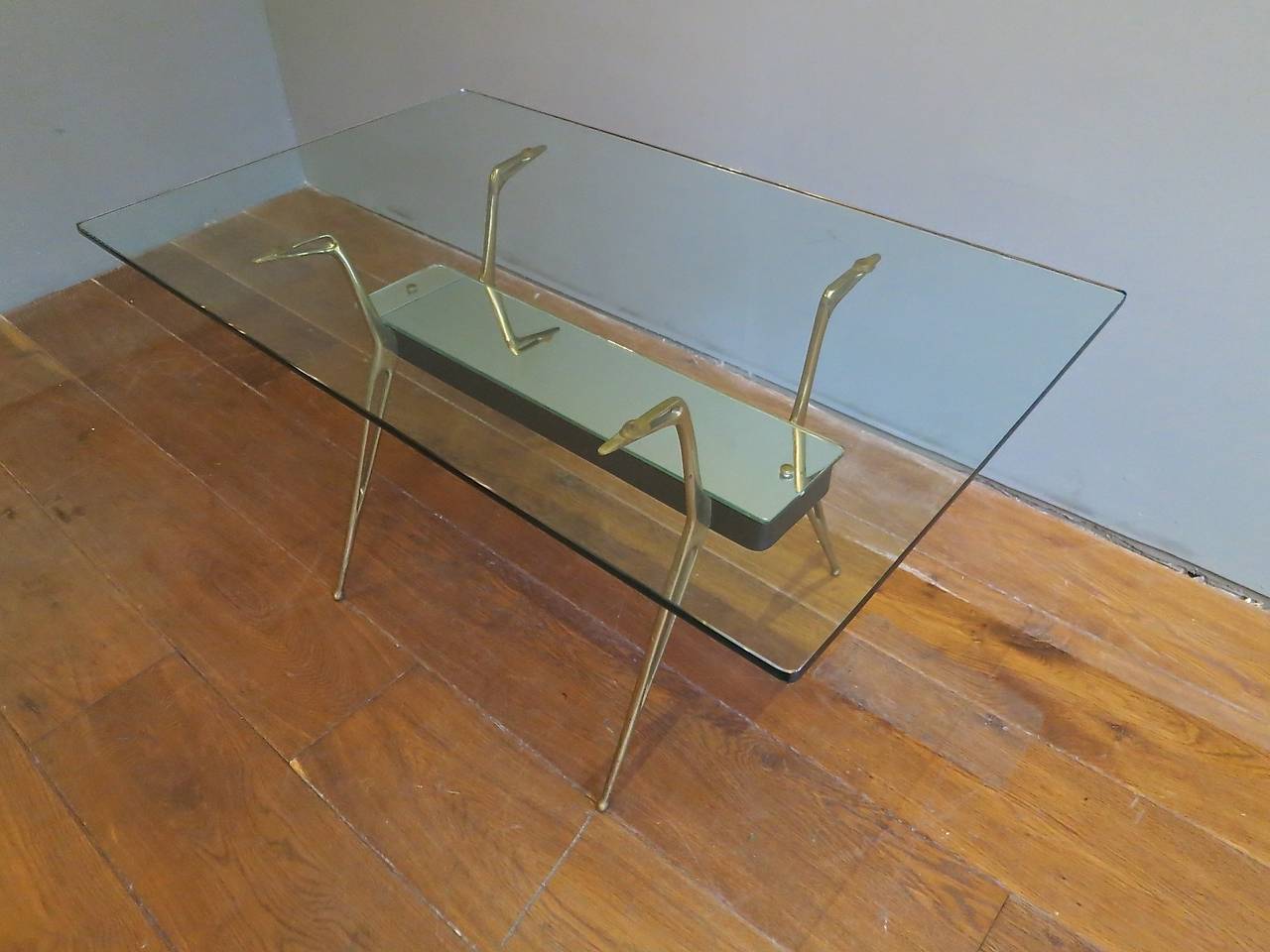 20th Century Italian Brass and Glass Table by Cesare Lacca
