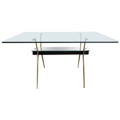 Italian Brass and Glass Table by Cesare Lacca 5
