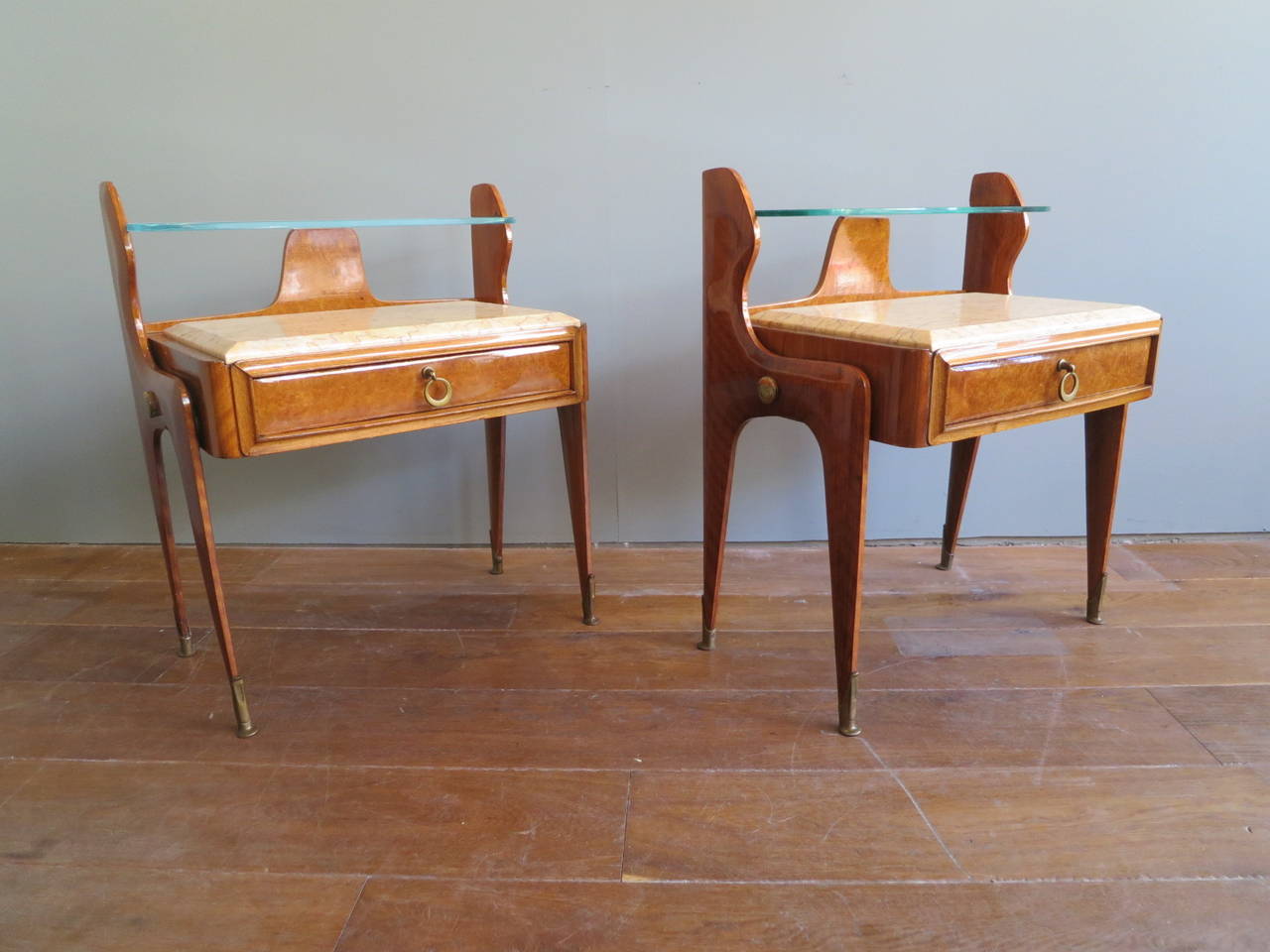 Mid-Century Modern Italian 50's Bedside tables Nightstands