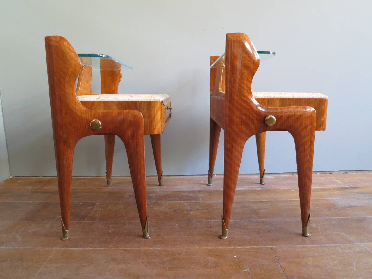 Italian 50's Bedside tables Nightstands In Excellent Condition In London, GB