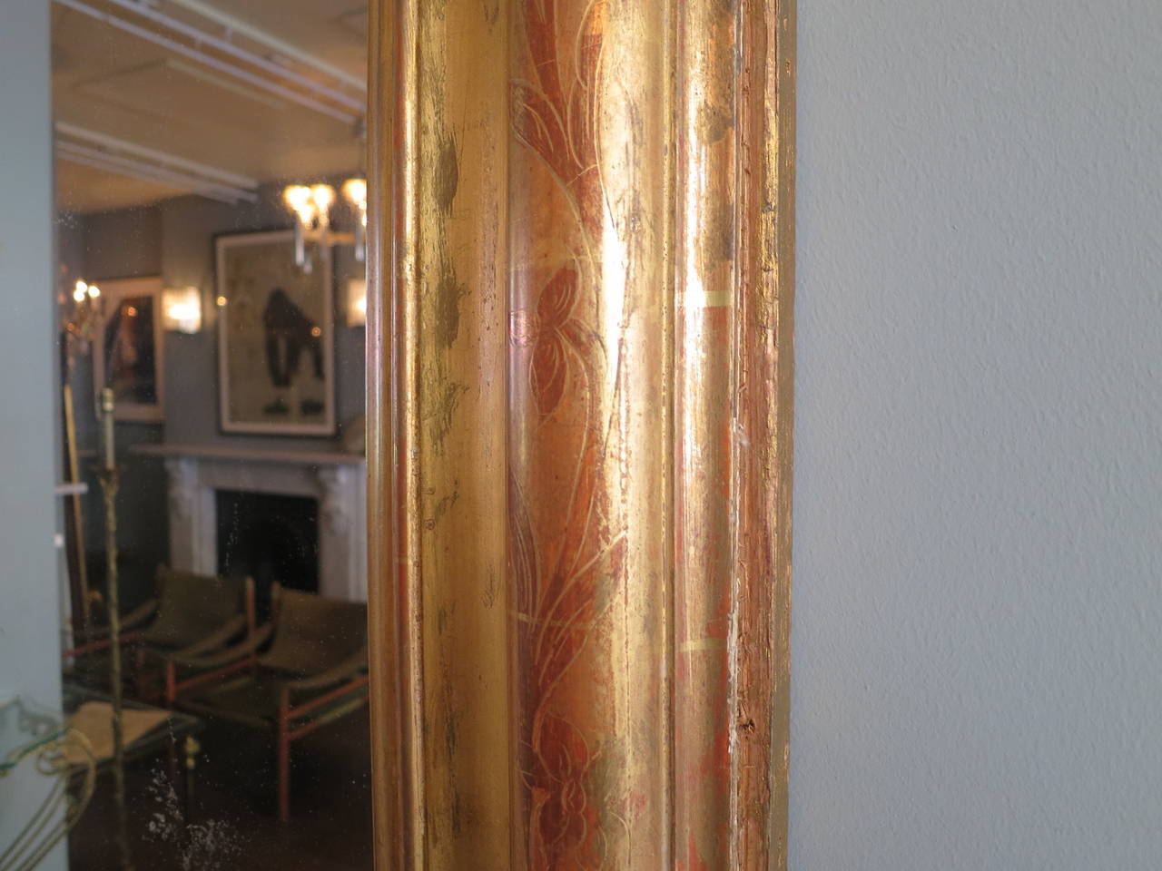 French Large Gold Gilt Louis Philippe Mirror