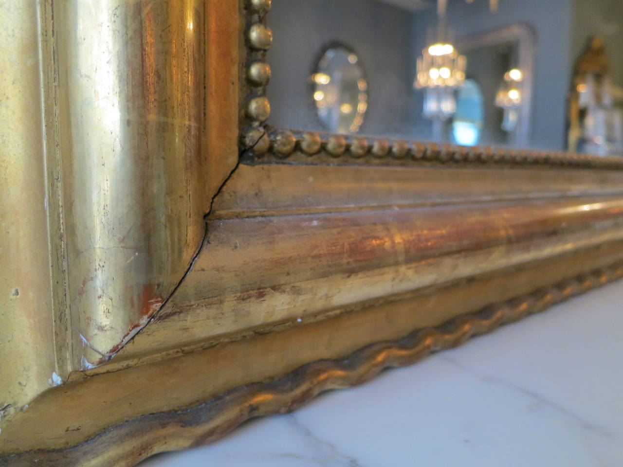 Louis Philippe Antique French Gold Gilt Mirror