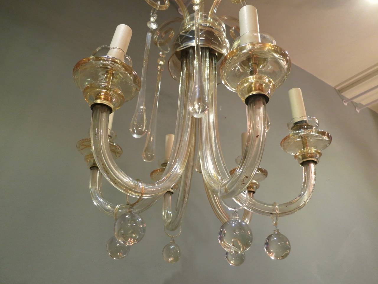 Vintage Italian Murano Chandelier In Excellent Condition In London, GB