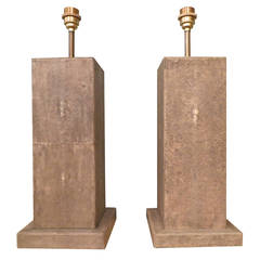Vintage A pair of Tall Shagreen table lamps
