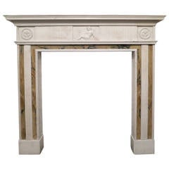 Antique Early 19th Century Neoclassical Marble Fireplace Mantel