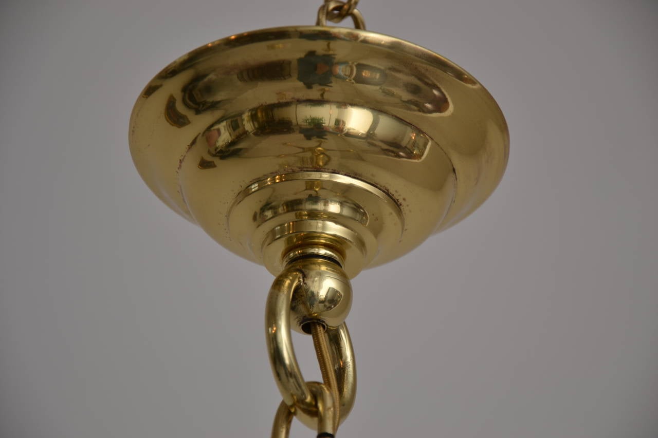 Austrian Historistic ceiling lamp with original glass shades For Sale